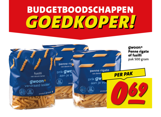 Budgetboodschappen pasta